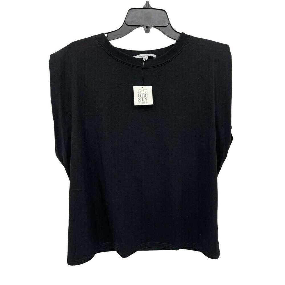 One Six One Women's Padded Sleeveless Muscle Tee in Black Size 2X